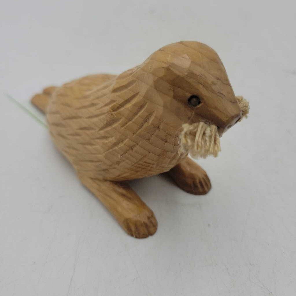 Handmade Wooden Carving Seal Cornack NFLD