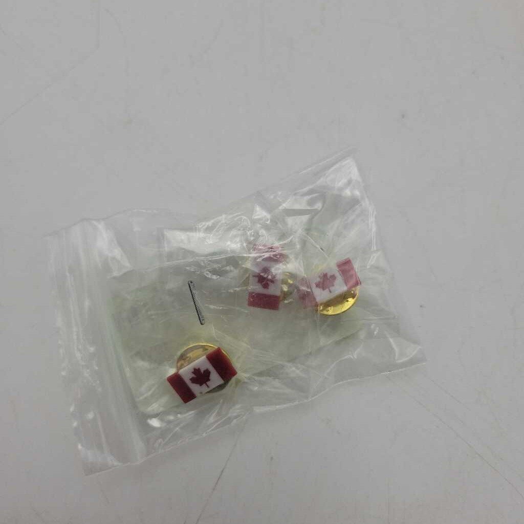 3 Canadian flag pins (JAS)