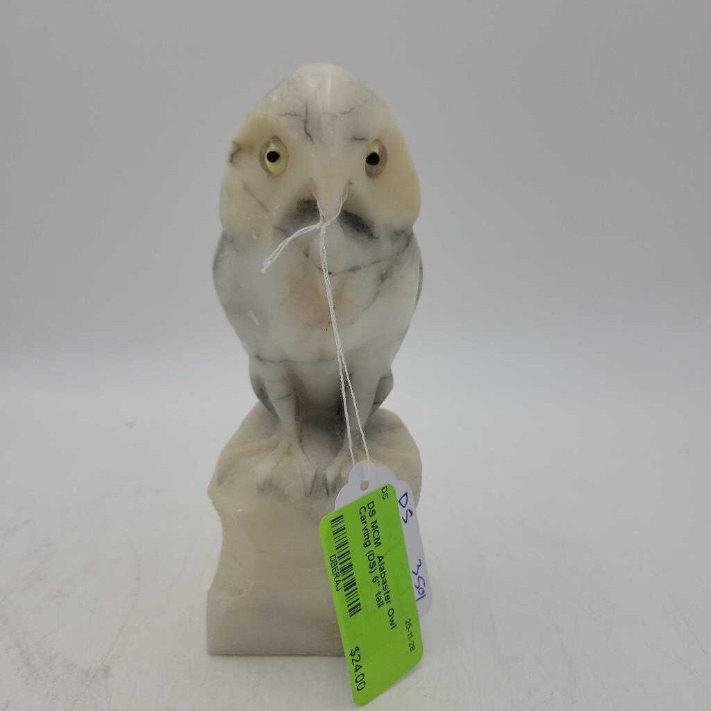 MCM Alabaster Owl Carving (DS)