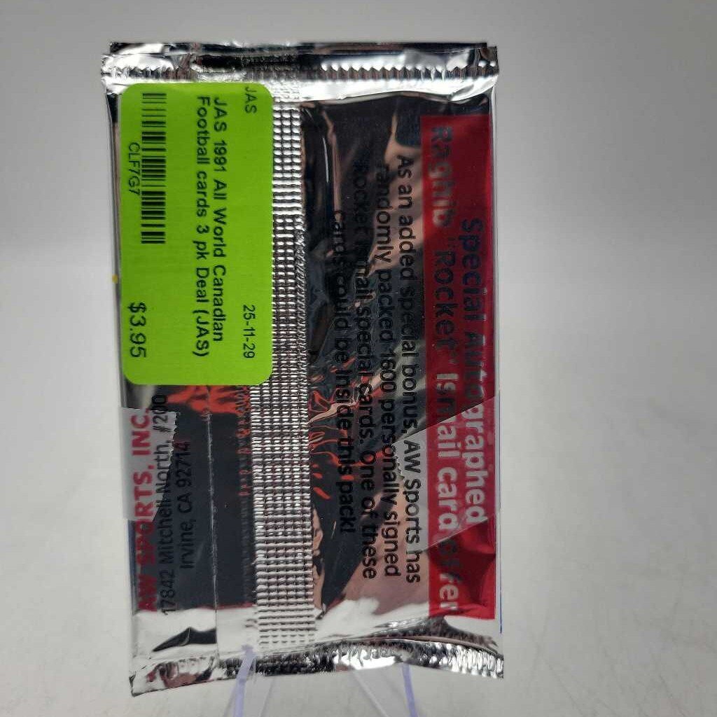 1991 All World Canadian Football cards 3 pk Deal (JAS)