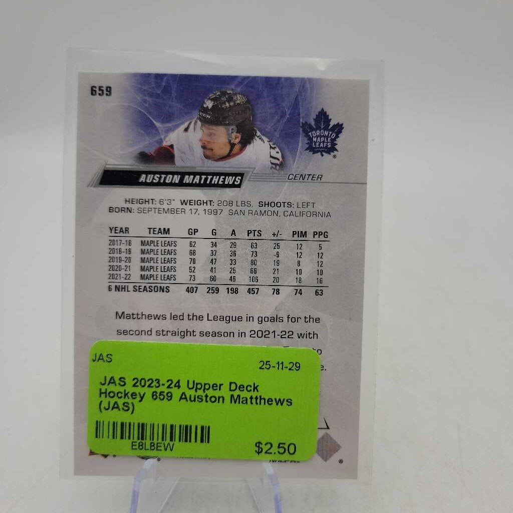 2023-24 Upper Deck Hockey 659 Auston Matthews (JAS)