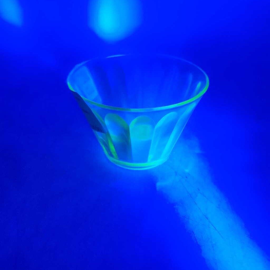 Hazel Atlas 1930's Uranium Glass Fruit Cup (RHA)