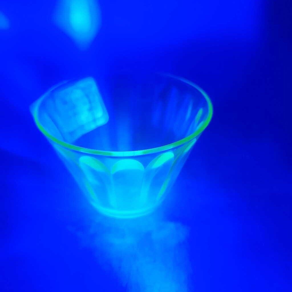 Hazel Atlas 1930's Uranium Glass Fruit Cup (RHA)