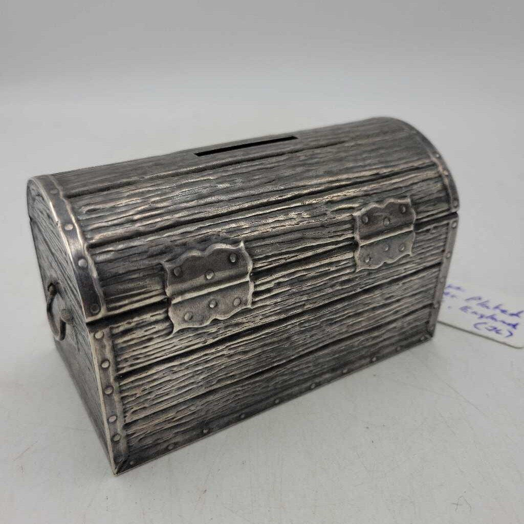 Silver Plate Trunk Bank (JL)