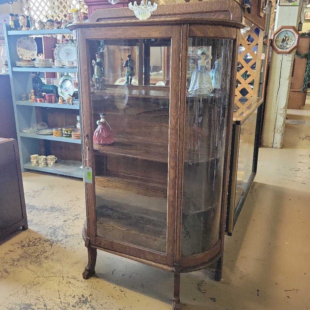 Antique Bow front China Cabinet (NS) 606