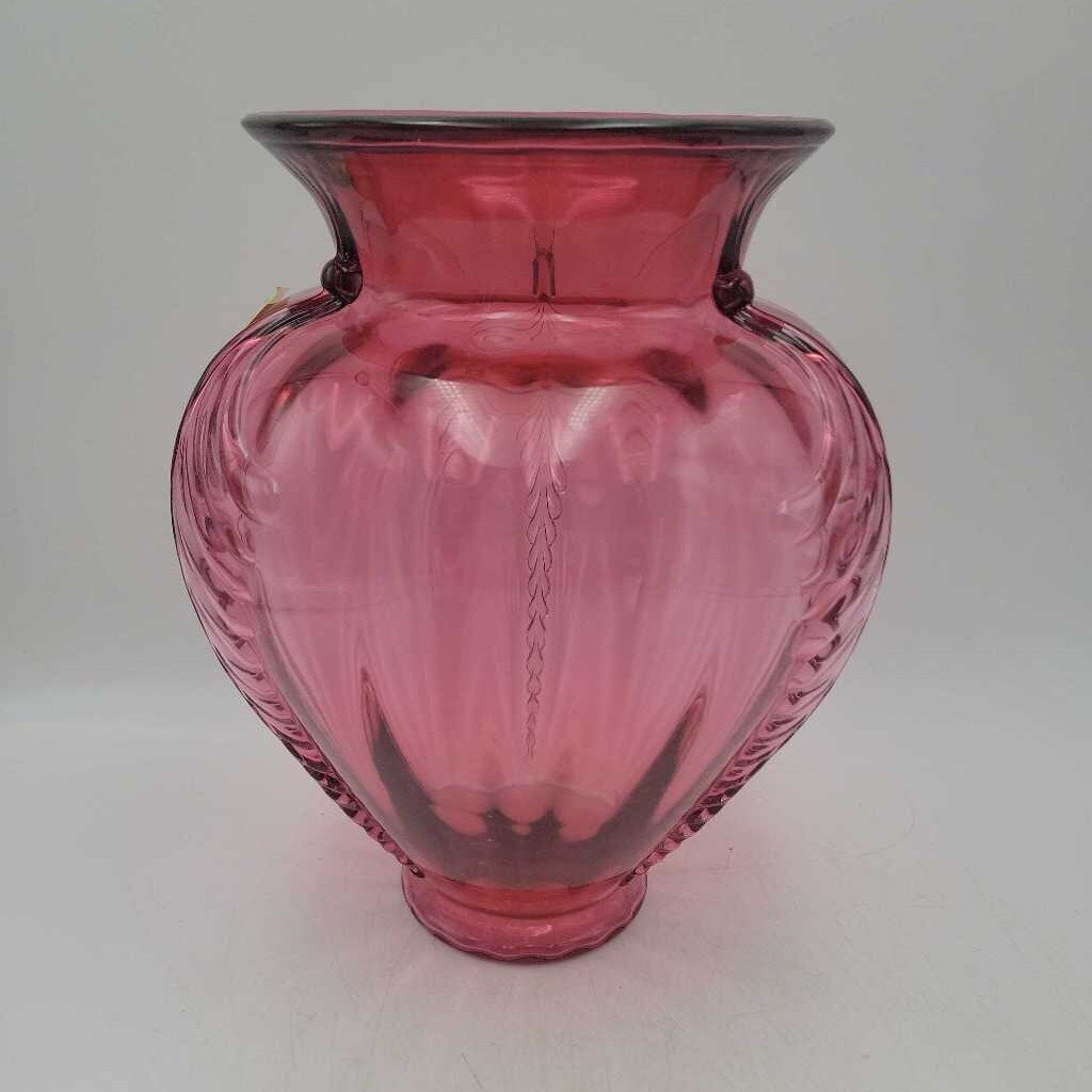 Fenton Cranberry Glass vase (DS) 3485