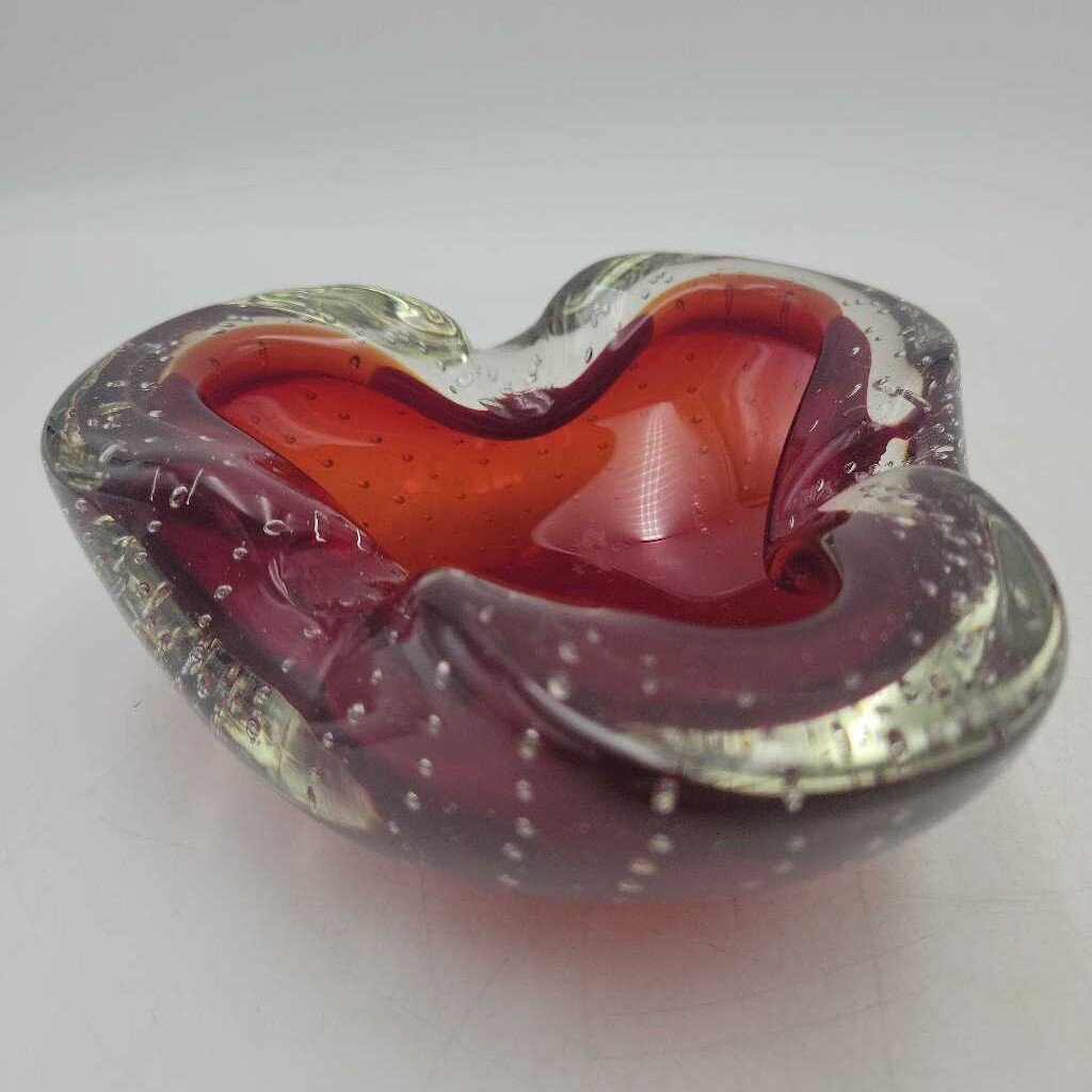 Beautiful art glass bubble bowl ashtray (KAR)