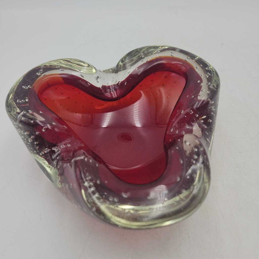 Beautiful art glass bubble bowl ashtray (KAR)
