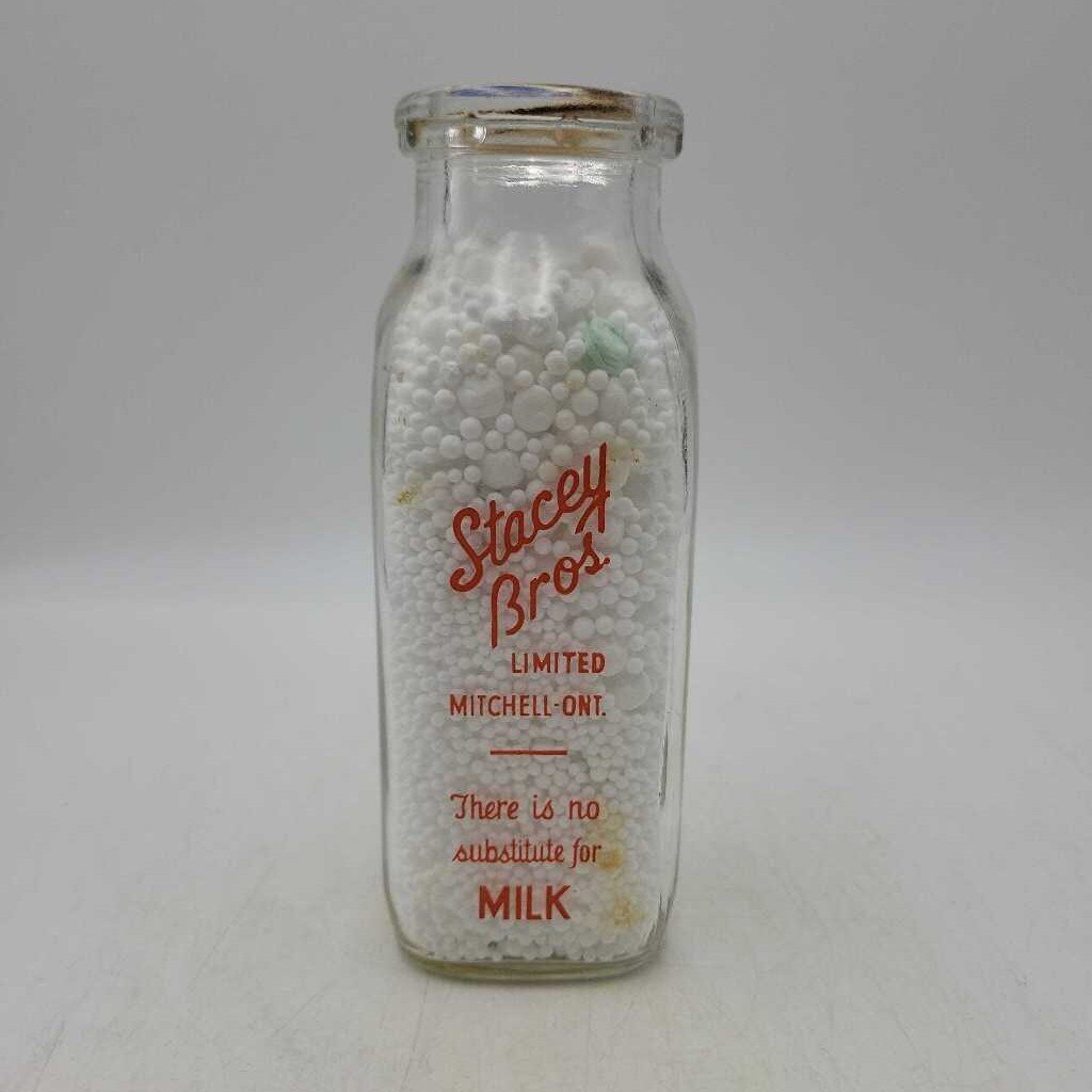 Stacey Bros Dairy Half Pint Milk Bottle Mitchell (JAS)