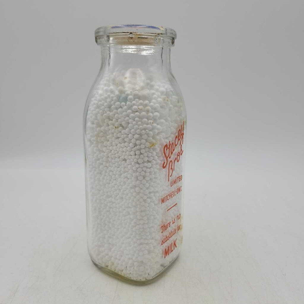 Stacey Bros Dairy Half Pint Milk Bottle Mitchell (JAS)