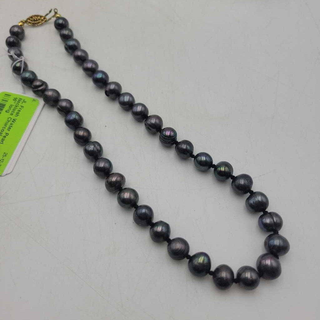 Fresh Water Pearl Necklace Charcoal colour (JL)
