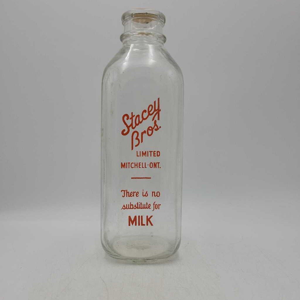 Stacey Bros Dairy Quart Milk Bottle Mitchell (JAS)