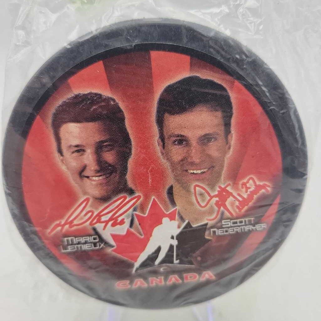 Hockey Puck Lemieux Nedermayer Canada (JAS)