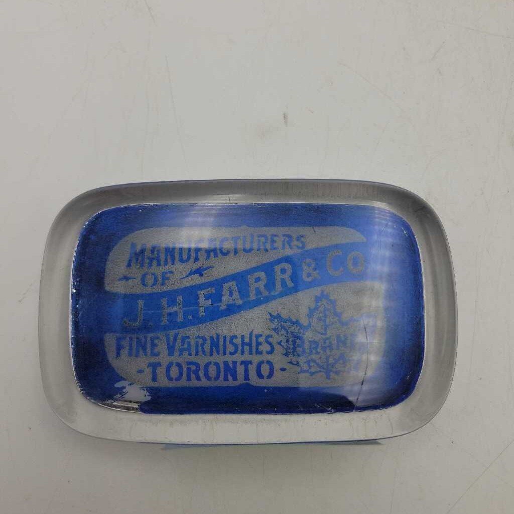J.H. Farr & Co. Toronto Ontario paperweight (JEF)
