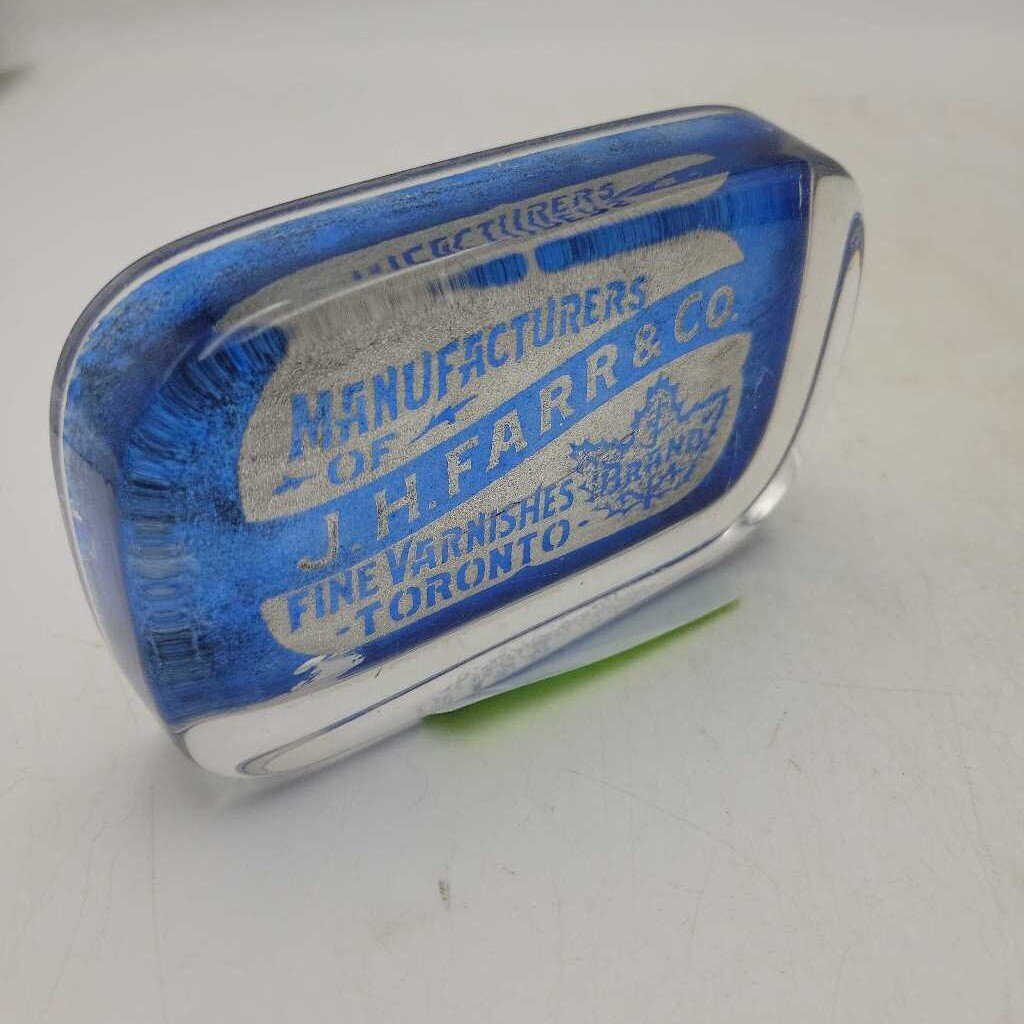 J.H. Farr & Co. Toronto Ontario paperweight (JEF)