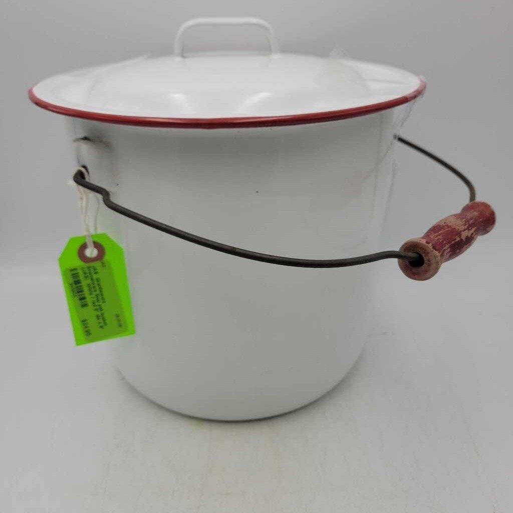 Graniteware Enamelware Slop pail bucket (JAS)