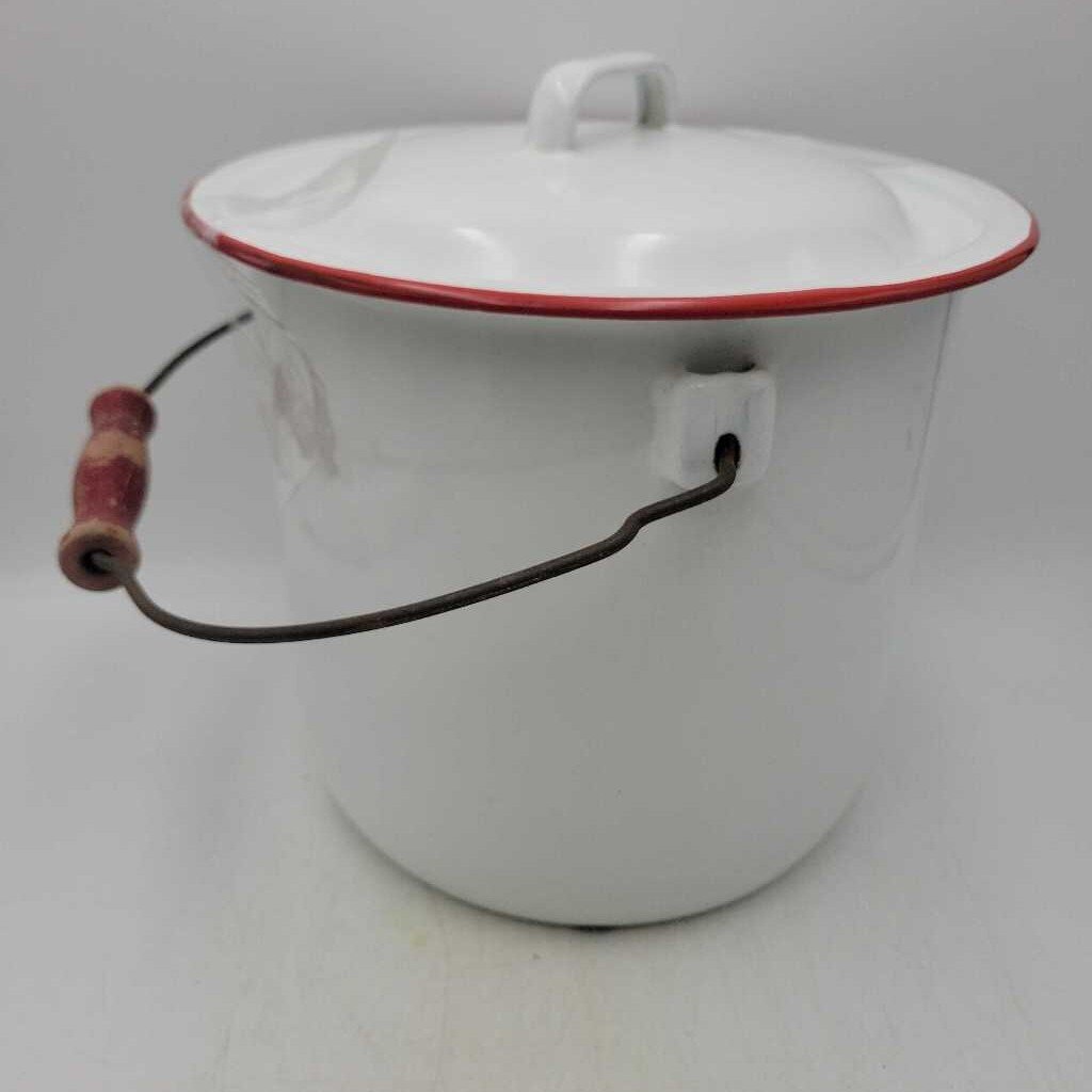 Graniteware Enamelware Slop pail bucket (JAS)