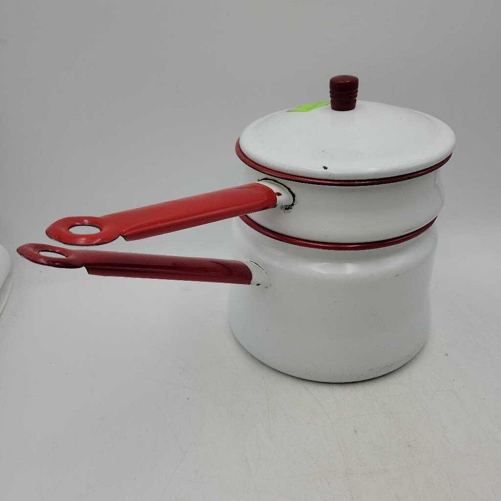 Red Enamel Double Boiler (SBG)