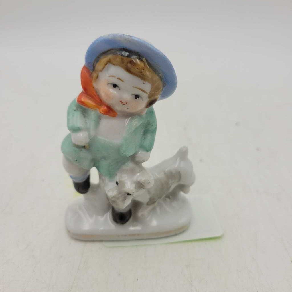 Occupied Japan Boy with dog OJ figure (JAS)
