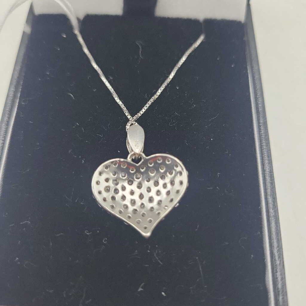 10k White Gold Heart Pendant - #12513 (VT)