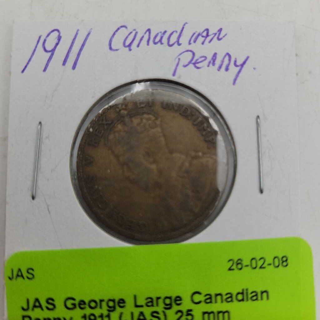 George Large Canadian Penny 1911 (JAS)