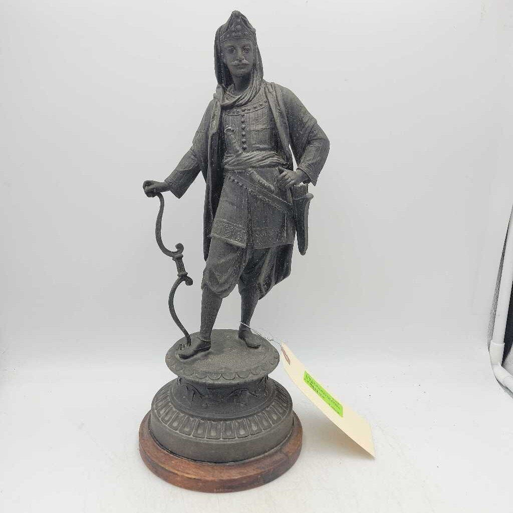 Antique Metal Sculpture of Moorish Warrior (YVO) (602)