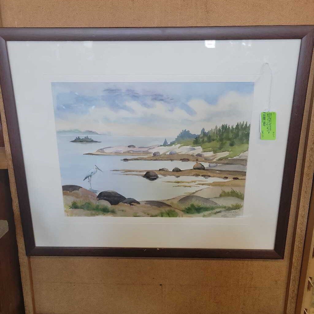 Signed Watercolor Terrance Bay Nova Scotia (DEB)