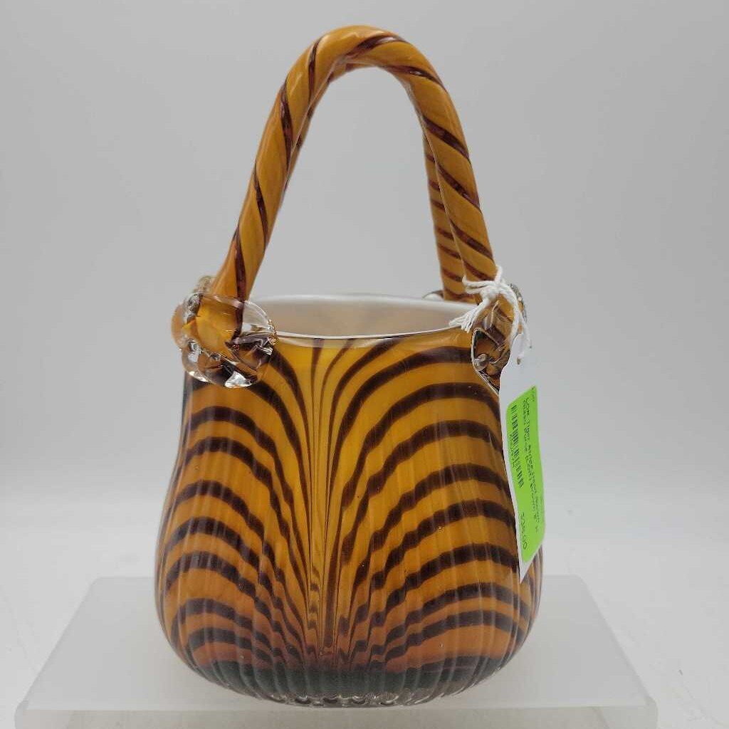 Tiger Stripe Hand Blown Glass Purse (LOR)