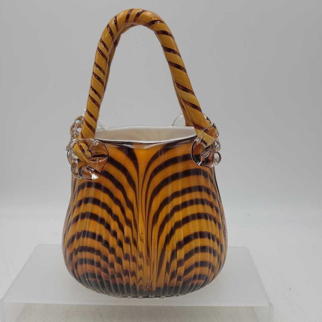 Tiger Stripe Hand Blown Glass Purse (LOR)