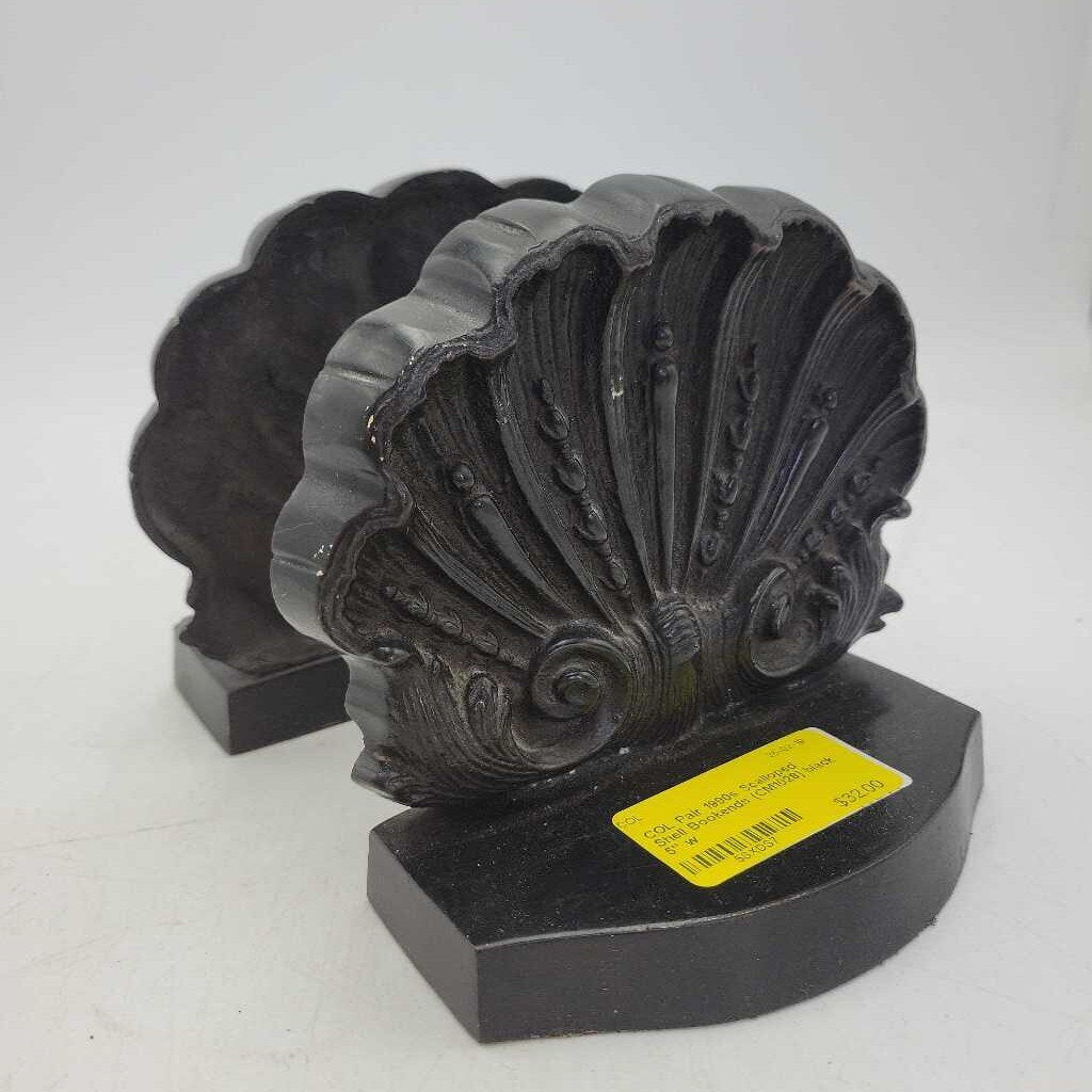 Pair 1990s Scalloped Shell Bookends (CM1028)