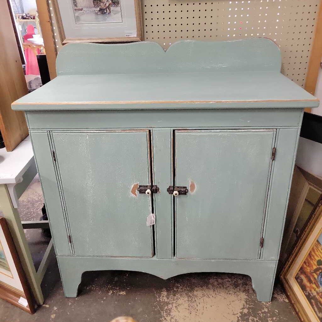 Painted Antique Sideboard/Cabinet, 38 x 19 x 35.5H (YVO) (602)