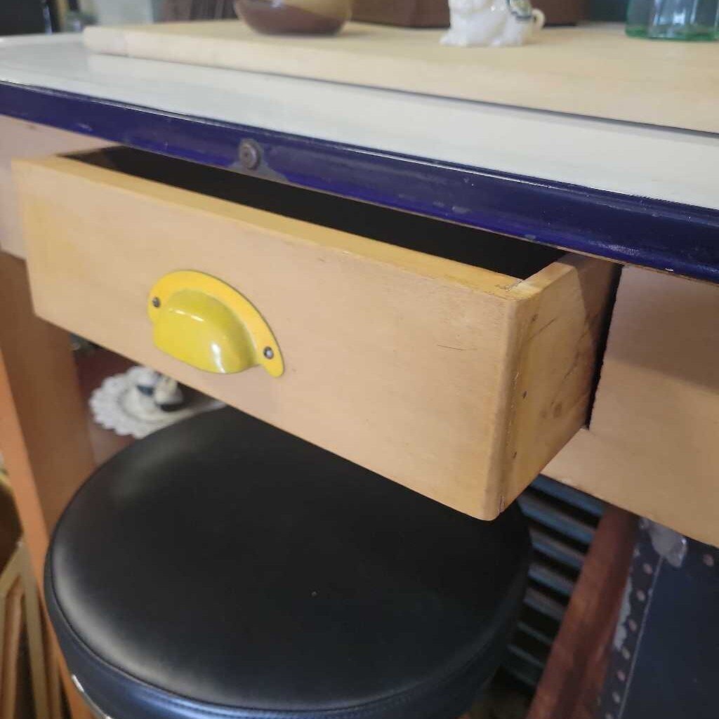 Enamel Top Work Table w/Drawer,36 x25 x41.5 (YVO) (602)