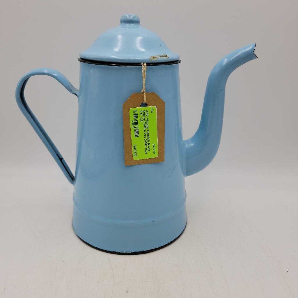Vintage Goldfish Brand Enamel Coffee Pot (AND)