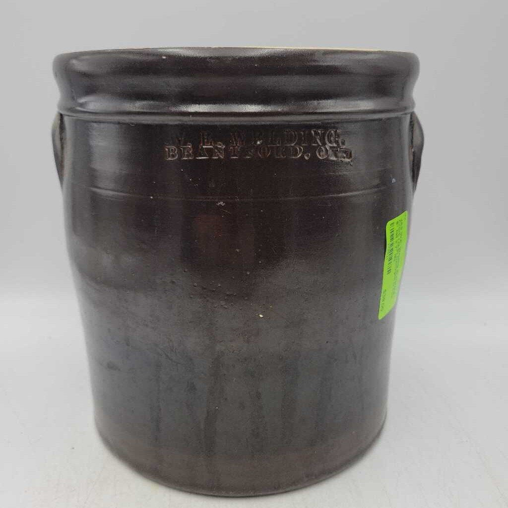 W.E. Welding Brantford Crock (JAS) Damaged