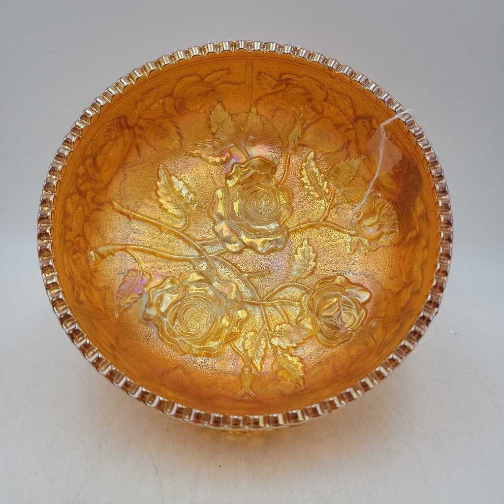 3 Footed Carnival glass bowl (DEB)