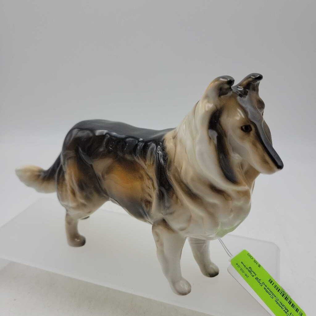 Ceramic Collie Dog Figurine (JL)