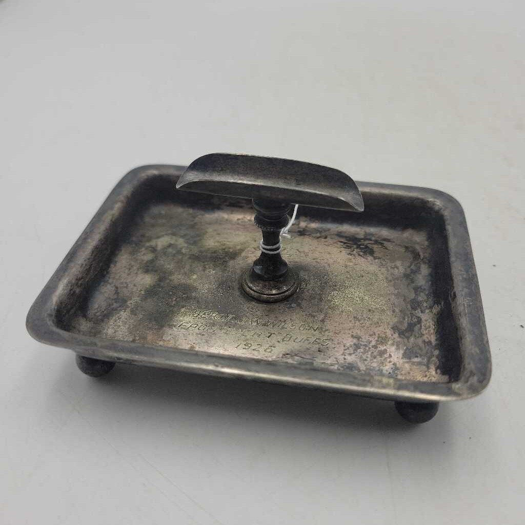 "The Buffs" Silver Plate Pipe Rest/Dish (JL)