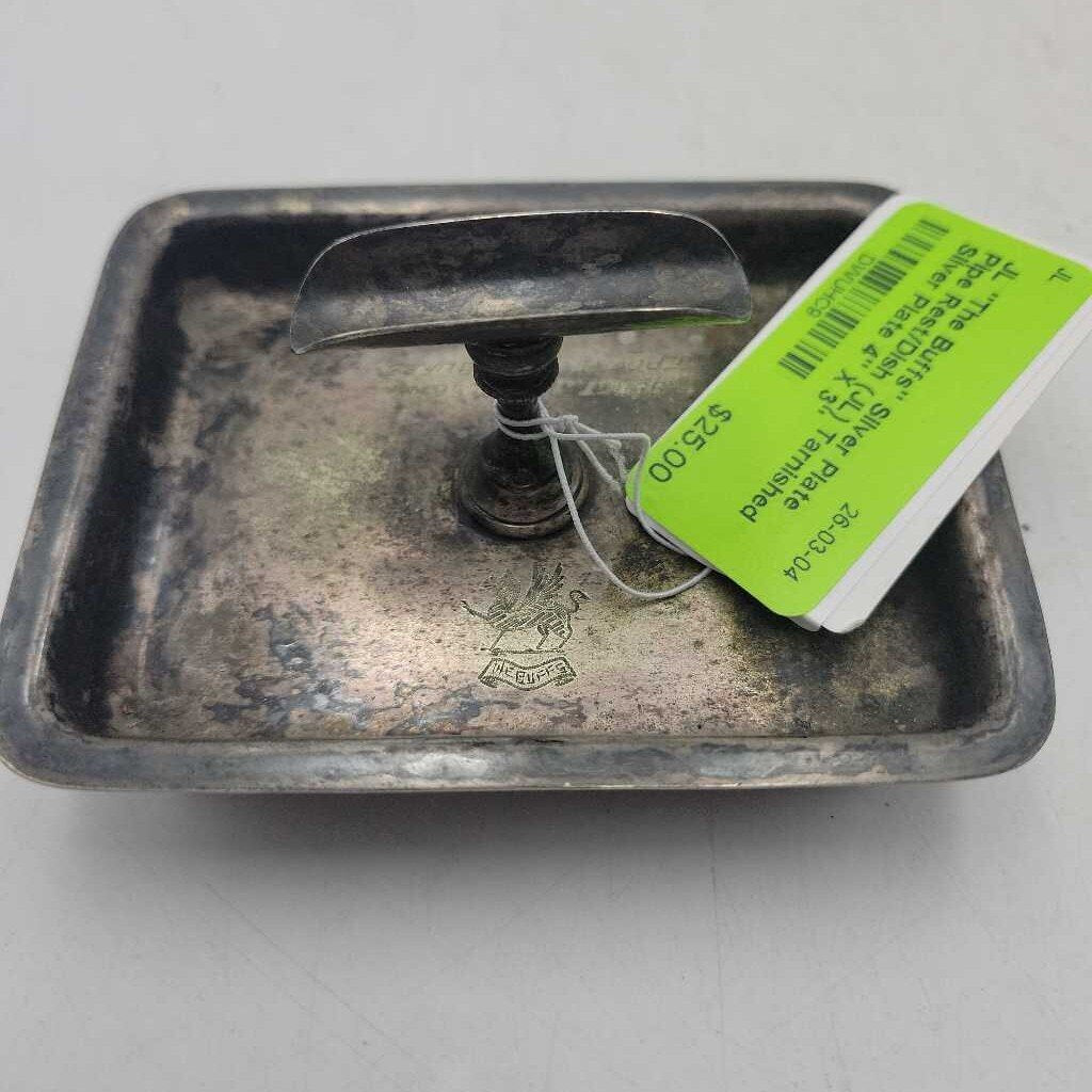 "The Buffs" Silver Plate Pipe Rest/Dish (JL)