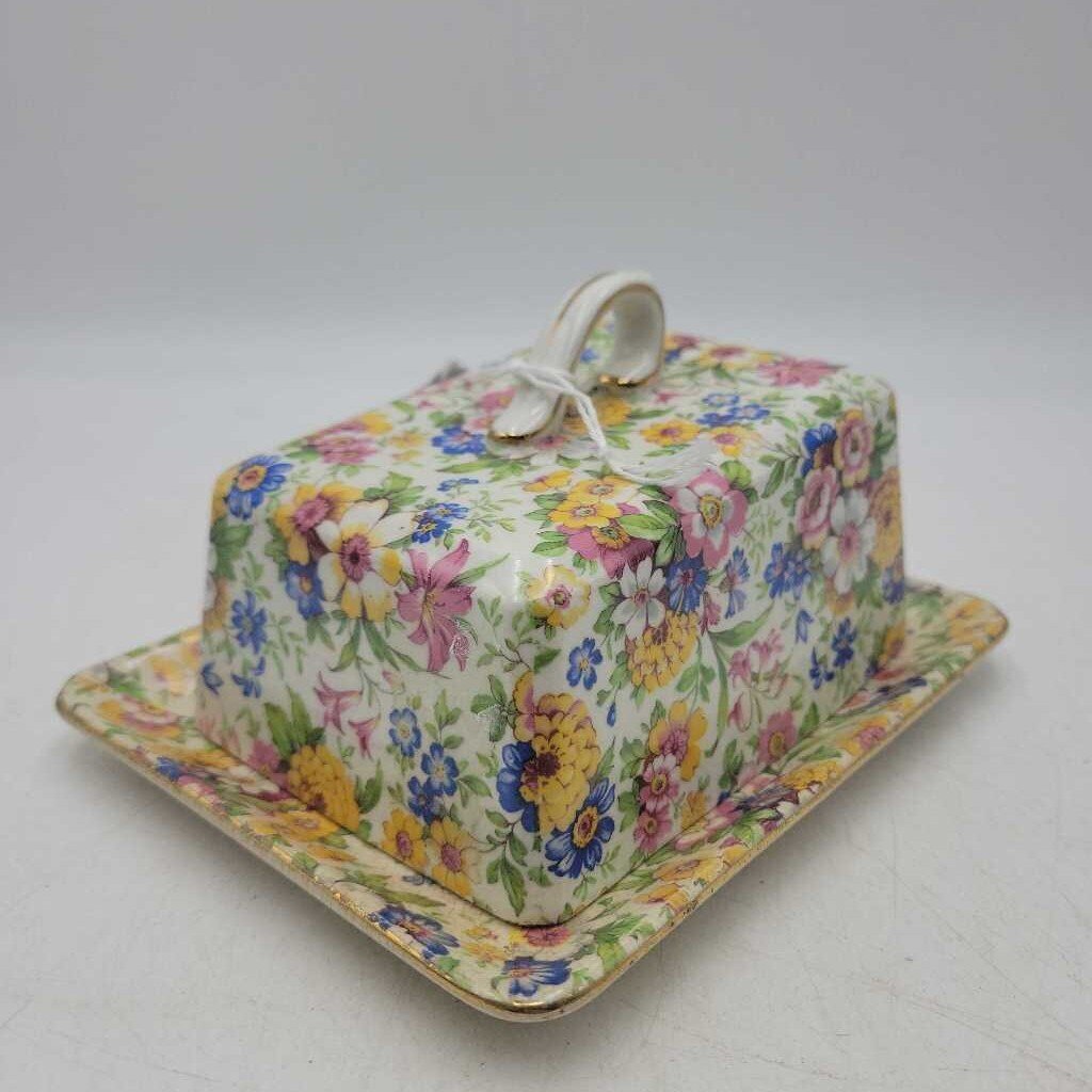 Lord Nelsonware, Chintz "Marigold" Cheese or Butter Dish with Lid #507