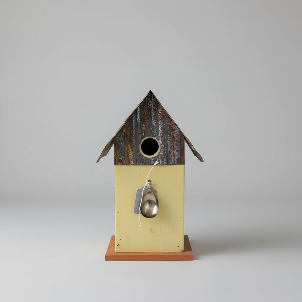 Birdhouse yellow with spoon (PC)