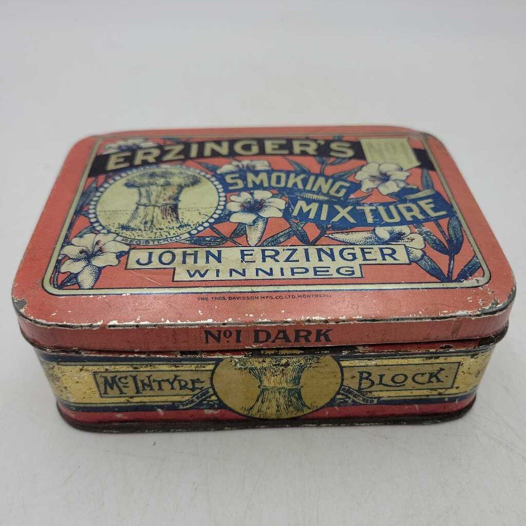 Antique Erzinger's Cut Plug Tobacco tin Winnipeg Man. (JEF)