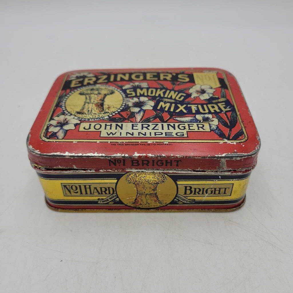 Antique Erzinger's Cut Plug Tobacco tin Winnipeg Man. (JEF)