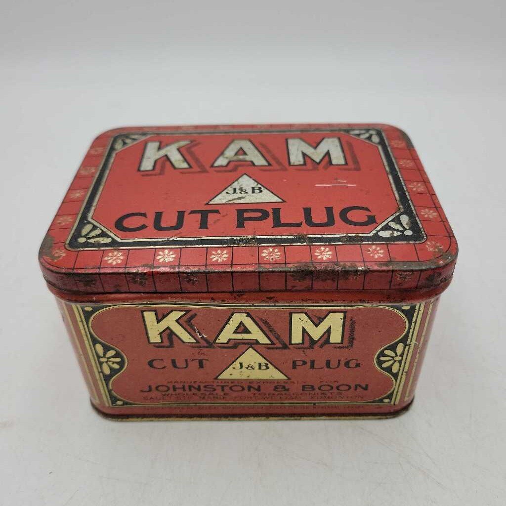 Kam Cut Plug tobacco Tin Johnson and Boon (JEF)