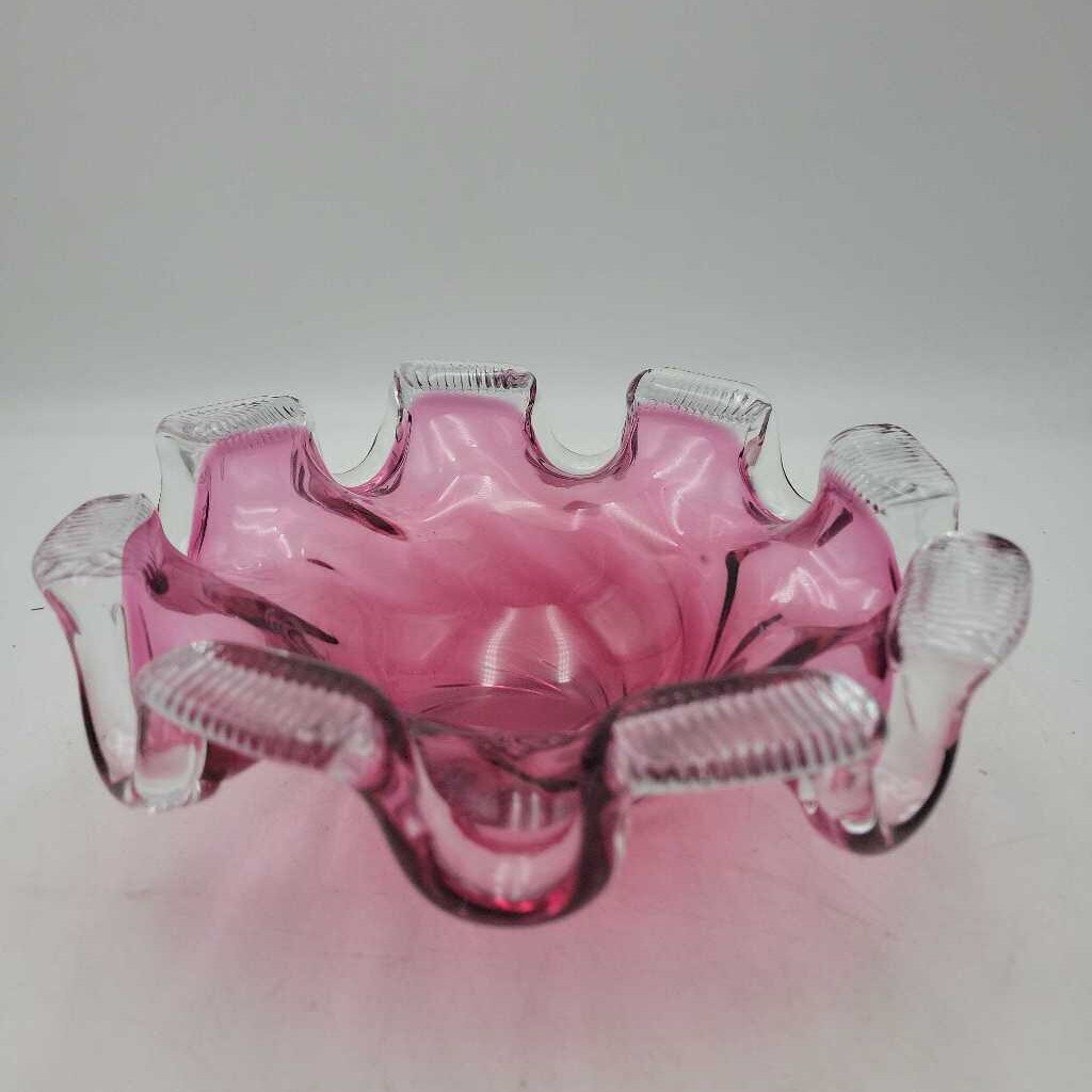 Swirled Cranberry Chalet Bowl (GEC)