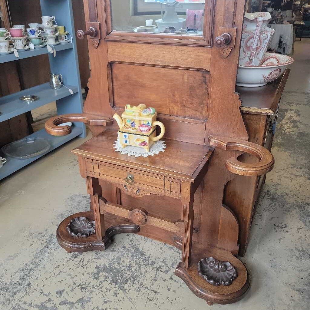 Beautiful Oak Eastlake Style 1870's Hall Stand (NS) #277