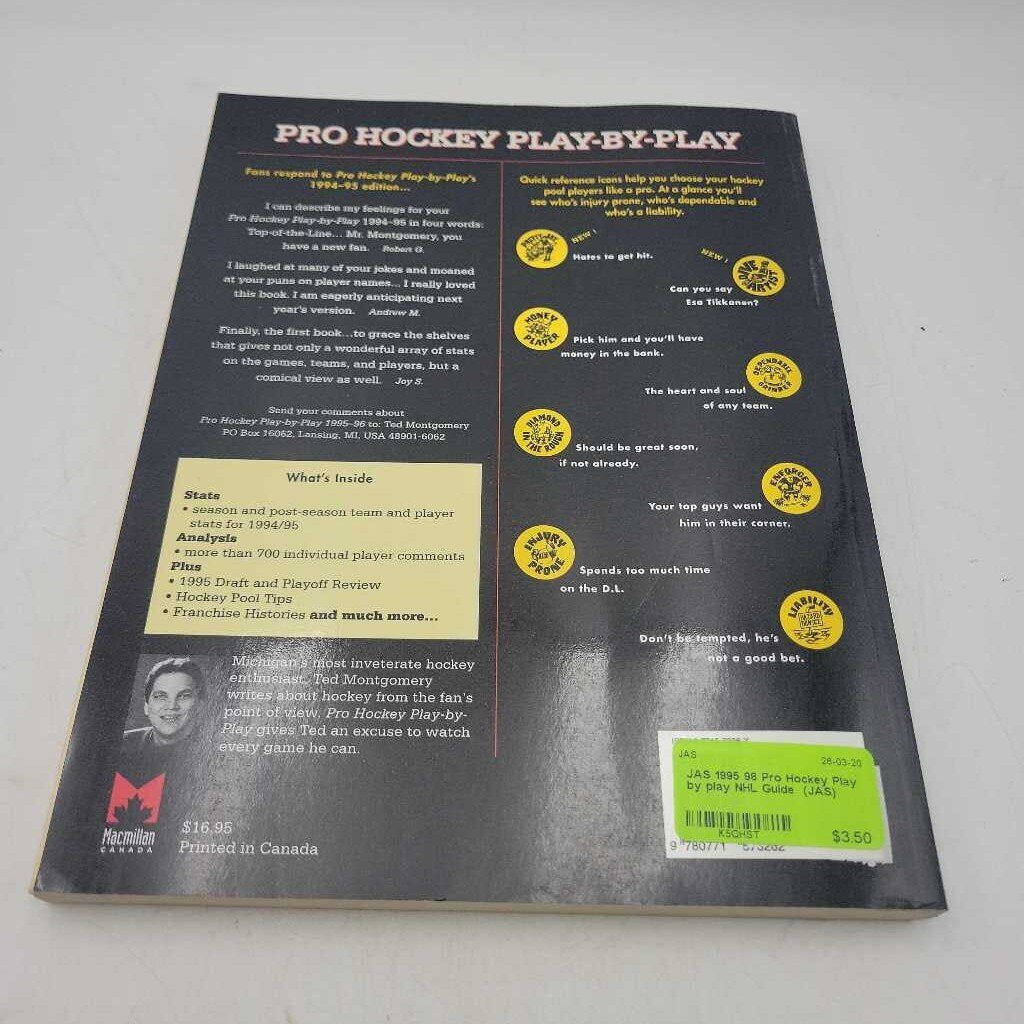1995 96 Pro Hockey Play by play NHL Guide (JAS)