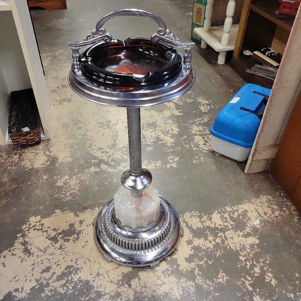 Vintage Marble Base Floor Ashtray (YVO) (603)