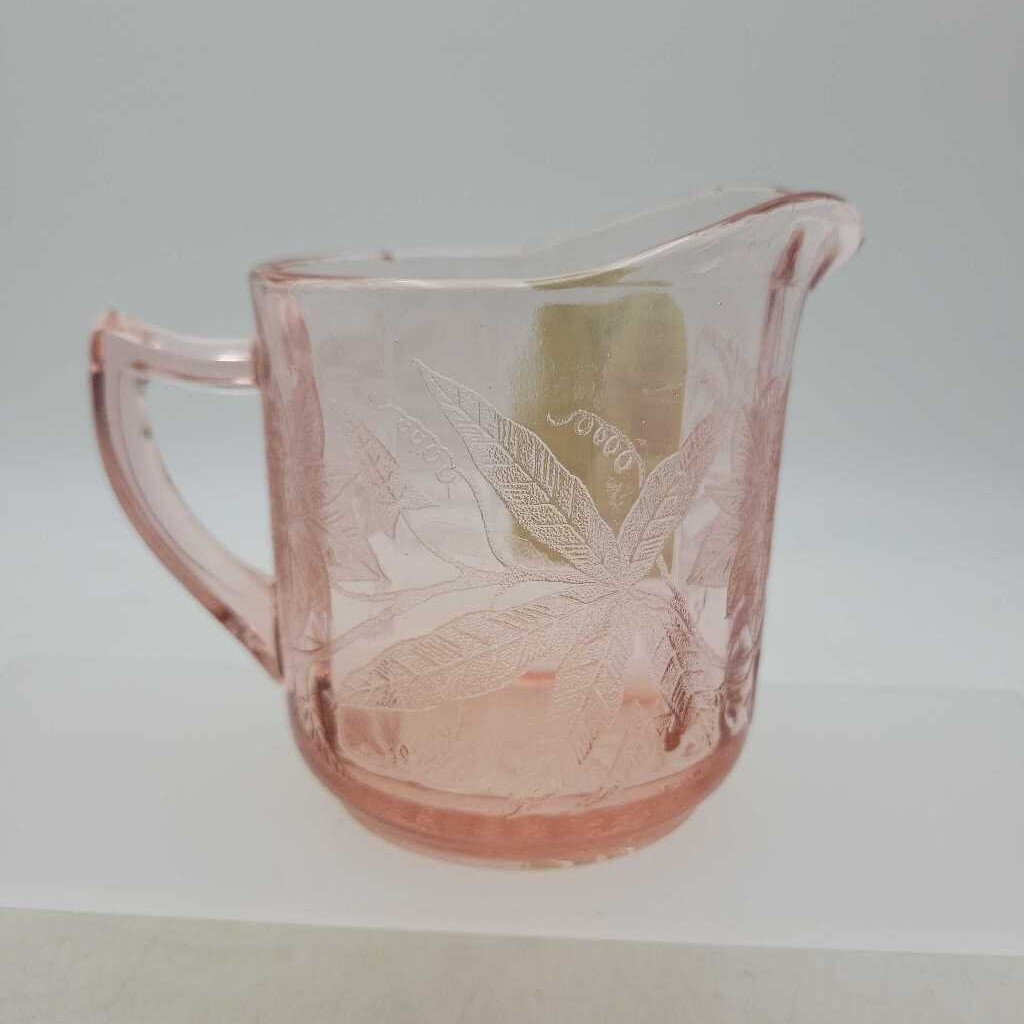 Poinsettia Floral Depression glass creamer (JAS)
