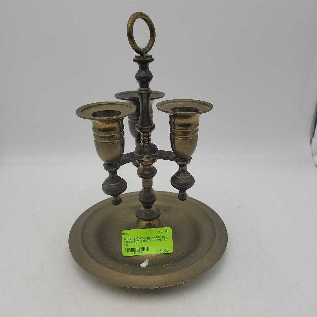3 Candle Brass Candle Holder (1708) (MCOL)