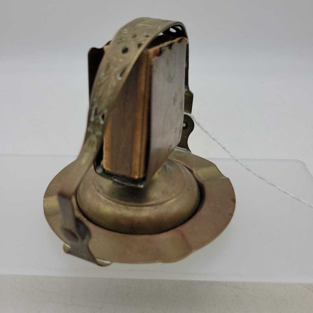Brass Ashtray and match holder portable with handle (BS)